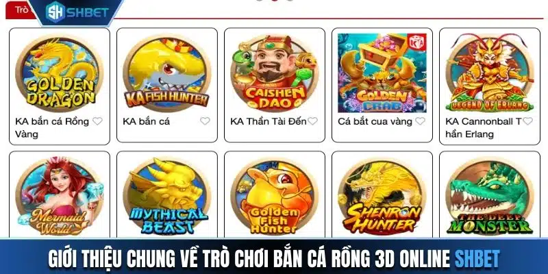 Giới thiệu chung về trò chơi bắn cá Rồng 3D online SHBET cho người mới