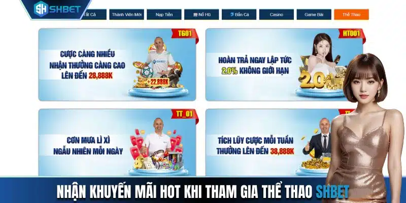 Nhận khuyến mãi hot khi tham gia thể thao SHBET