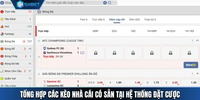 Tổng hợp các kèo nhà cái có sẵn tại hệ thống đặt cược mỗi ngày